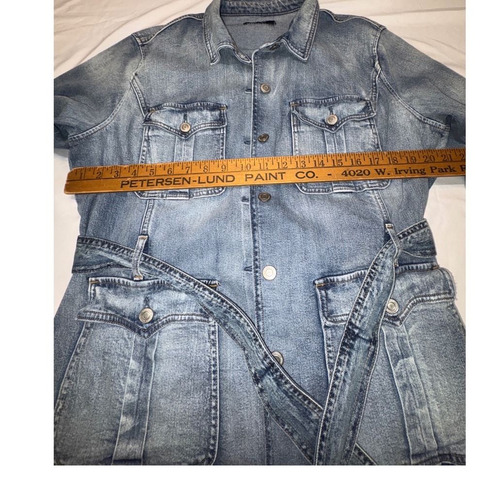 Lauren Ralph Lauren Light Wash Denim Belted Safari Utility Jacket Blue LRL - Picture 5 of 6
